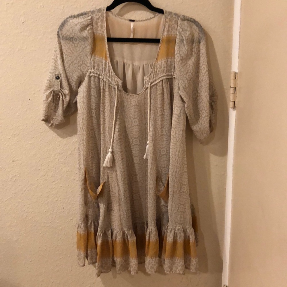 Free People Pennylane dress in mustard